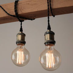 Handmade Rustic Wooden Chandelier - Wood Beam Industrial Pendant Lamp