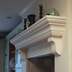 Victorian Style Solid Wood Mantel Piece, Floating Shelf with Corbels