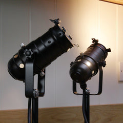 Retro Theatre Mini Table / Bedside Spotlight Lamps - Black